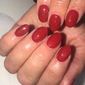 natural acrylic extensions with gel polish 